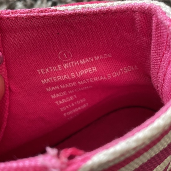 Hunter for Target Pink White Stripe Rain Boot Rubber Canvas High Top Sneaker 1 - Picture 6 of 14